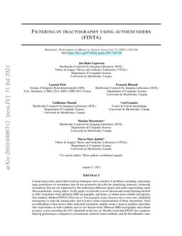 Filtering in tractography using autoencoders (FINTA)
