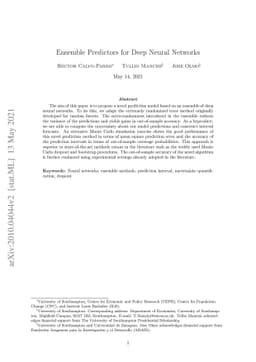 Prediction intervals for Deep Neural Networks