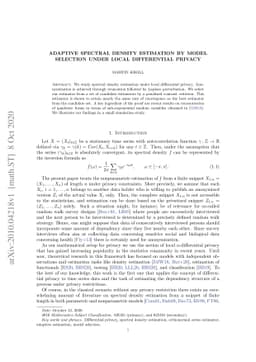 Adaptive spectral density estimation by model selection under local
  differential privacy