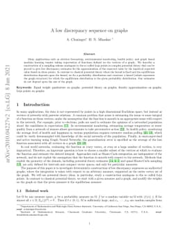A low discrepancy sequence on graphs