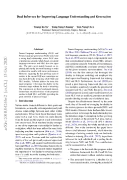 Dual Inference for Improving Language Understanding and Generation