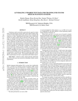 Leveraging Unpaired Text Data for Training End-to-End Speech-to-Intent
  Systems