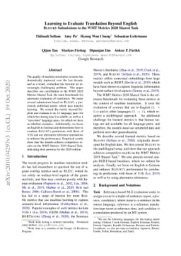 Learning to Evaluate Translation Beyond English: BLEURT Submissions to
  the WMT Metrics 2020 Shared Task