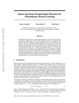 Sparse Spectrum Warped Input Measures for Nonstationary Kernel Learning