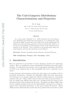 The Unit-Gompertz Distribution: Characterizations and Properties