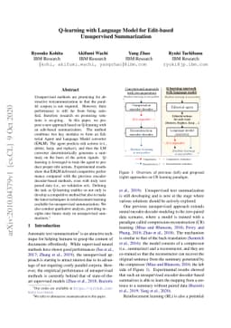 Q-learning with Language Model for Edit-based Unsupervised Summarization