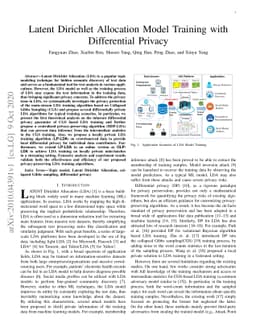 Latent Dirichlet Allocation Model Training with Differential Privacy