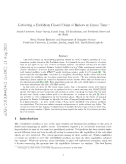 Gathering a Euclidean Closed Chain of Robots in Linear Time