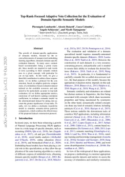 Top-Rank-Focused Adaptive Vote Collection for the Evaluation of
  Domain-Specific Semantic Models