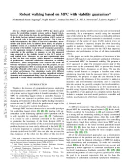 Robust walking based on MPC with viability guarantees