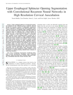 Upper Esophageal Sphincter Opening Segmentation with Convolutional
  Recurrent Neural Networks in High Resolution Cervical Auscultation