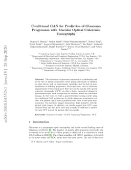Conditional GAN for Prediction of Glaucoma Progression with Macular
  Optical Coherence Tomography
