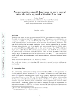 Approximating smooth functions by deep neural networks with sigmoid
  activation function