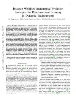 Instance Weighted Incremental Evolution Strategies for Reinforcement
  Learning in Dynamic Environments