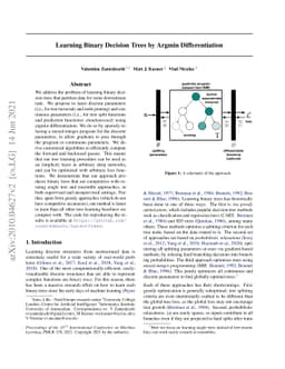 Learning Binary Decision Trees by Argmin Differentiation