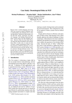 Case Study: Deontological Ethics in NLP
