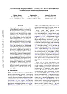 Counterfactually-Augmented SNLI Training Data Does Not Yield Better
  Generalization Than Unaugmented Data