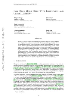 How Does Mixup Help With Robustness and Generalization?