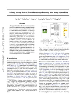 Training Binary Neural Networks through Learning with Noisy Supervision