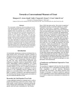 Towards a Conversational Measure of Trust