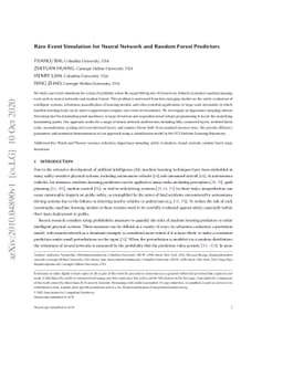 Rare-Event Simulation for Neural Network and Random Forest Predictors