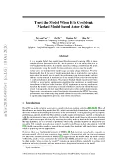 Trust the Model When It Is Confident: Masked Model-based Actor-Critic