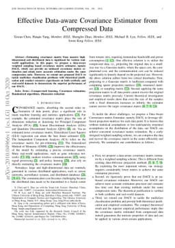 Effective Data-aware Covariance Estimator from Compressed Data