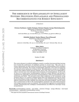 The emergence of Explainability of Intelligent Systems: Delivering
  Explainable and Personalised Recommendations for Energy Efficiency
