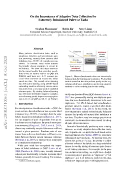 On the Importance of Adaptive Data Collection for Extremely Imbalanced
  Pairwise Tasks