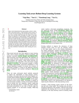 Learning Task-aware Robust Deep Learning Systems