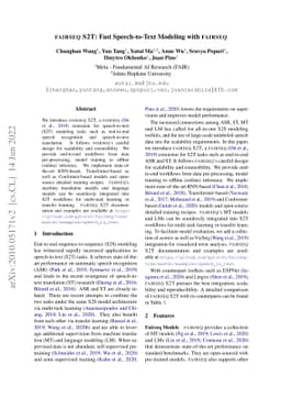 fairseq S2T: Fast Speech-to-Text Modeling with fairseq