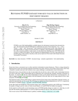 Revising FUNSD dataset for key-value detection in document images