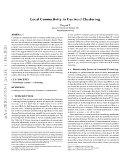 Local Connectivity in Centroid Clustering