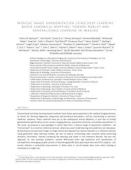 Medical Image Harmonization Using Deep Learning Based Canonical Mapping:
  Toward Robust and Generalizable Learning in Imaging