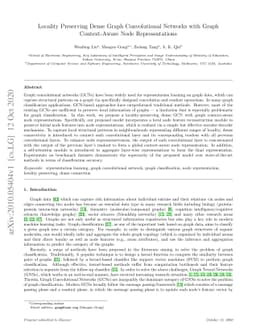 Locality Preserving Dense Graph Convolutional Networks with Graph
  Context-Aware Node Representations