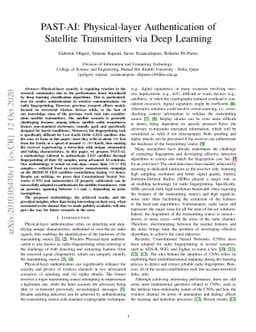 PAST-AI: Physical-layer Authentication of Satellite Transmitters via
  Deep Learning