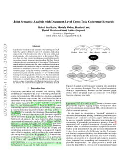 Joint Semantic Analysis with Document-Level Cross-Task Coherence Rewards