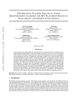 The Greatest Teacher, Failure is: Using Reinforcement Learning for SFC
  Placement Based on Availability and Energy Consumption