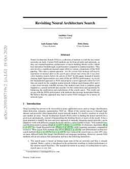 Revisiting Neural Architecture Search