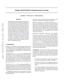 Smaller World Models for Reinforcement Learning