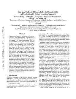 Learning Calibrated Uncertainties for Domain Shift: A Distributionally
  Robust Learning Approach