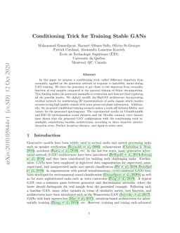 Conditioning Trick for Training Stable GANs