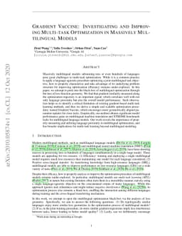 Gradient Vaccine: Investigating and Improving Multi-task Optimization in
  Massively Multilingual Models