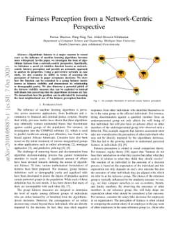 Fairness Perception from a Network-Centric Perspective
