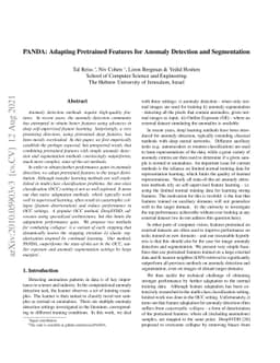 PANDA: Adapting Pretrained Features for Anomaly Detection and
  Segmentation