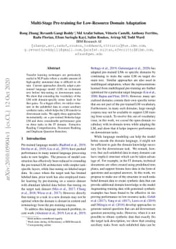 Multi-Stage Pre-training for Low-Resource Domain Adaptation