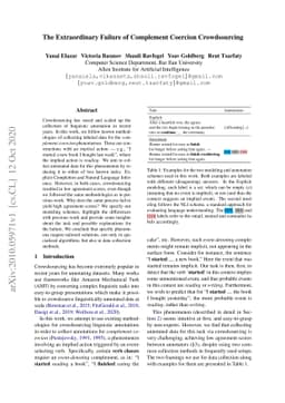 The Extraordinary Failure of Complement Coercion Crowdsourcing
