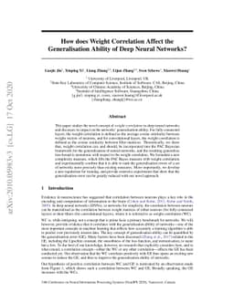 How does Weight Correlation Affect the Generalisation Ability of Deep
  Neural Networks