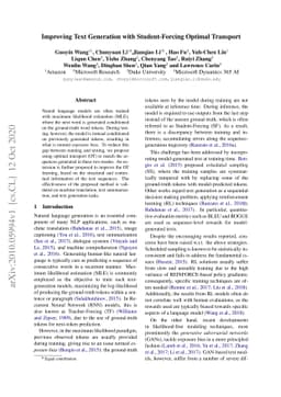 Improving Text Generation with Student-Forcing Optimal Transport