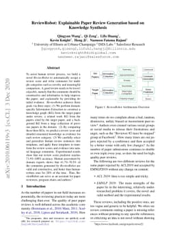 ReviewRobot: Explainable Paper Review Generation based on Knowledge
  Synthesis